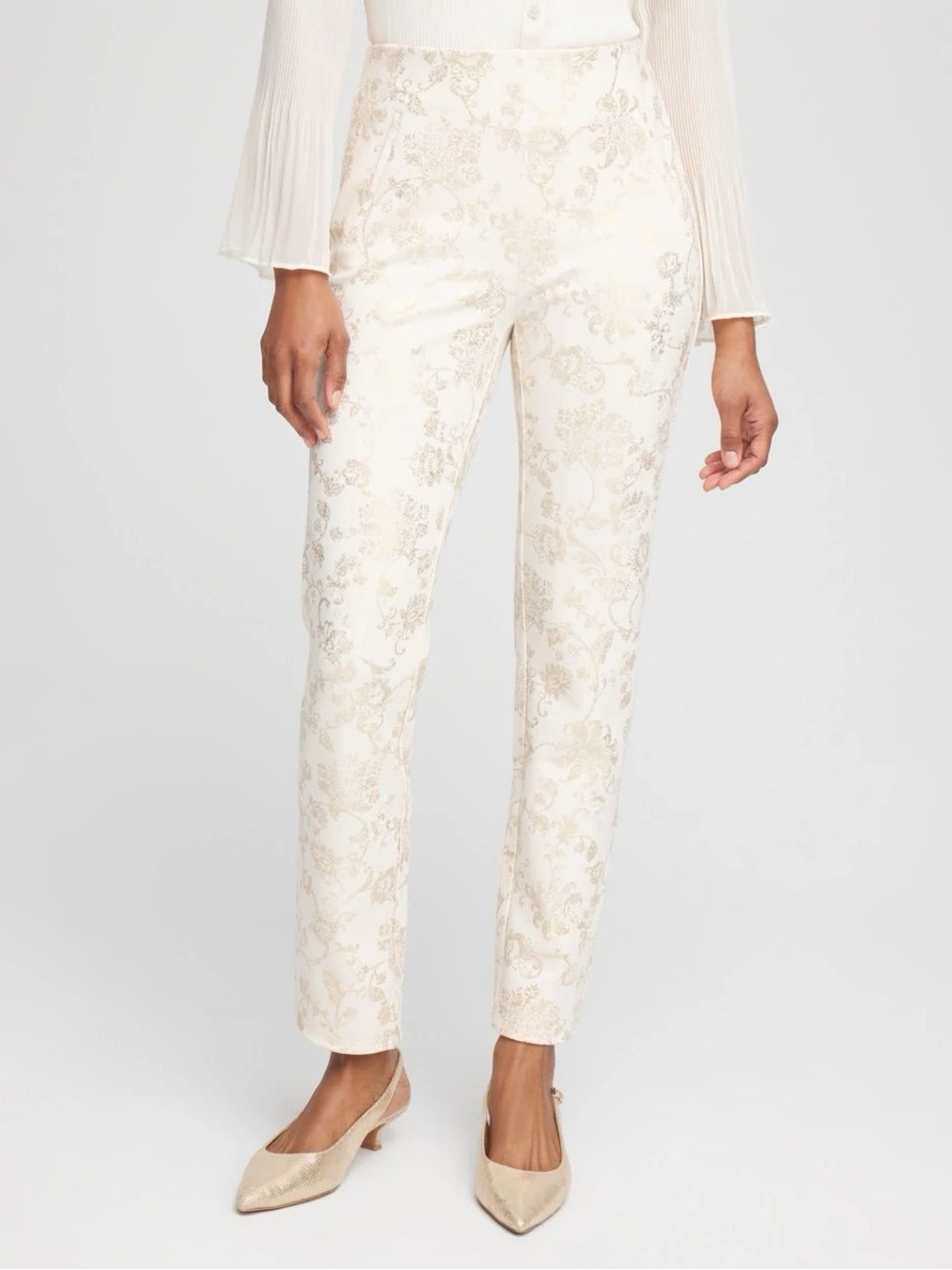 Chico’s Juliet Foiled Ponte Ankle Pants